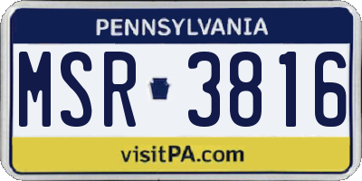 PA license plate MSR3816
