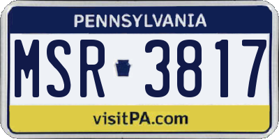 PA license plate MSR3817