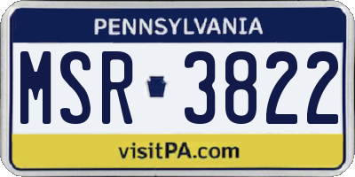 PA license plate MSR3822