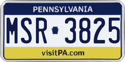 PA license plate MSR3825