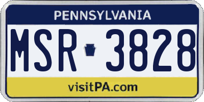 PA license plate MSR3828
