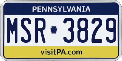 PA license plate MSR3829