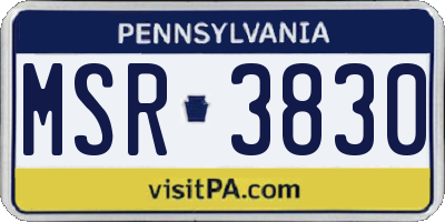 PA license plate MSR3830