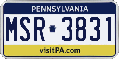 PA license plate MSR3831