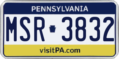 PA license plate MSR3832