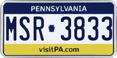PA license plate MSR3833
