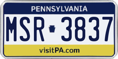 PA license plate MSR3837