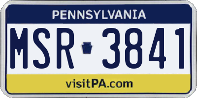 PA license plate MSR3841