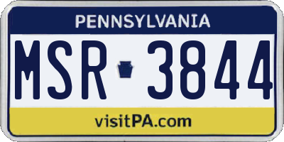 PA license plate MSR3844