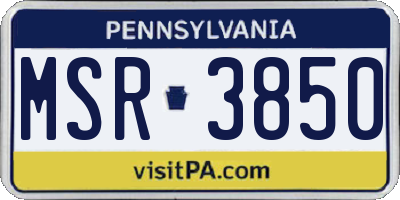 PA license plate MSR3850