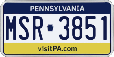 PA license plate MSR3851