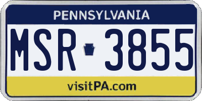 PA license plate MSR3855