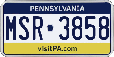 PA license plate MSR3858