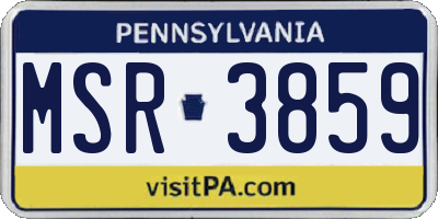 PA license plate MSR3859