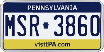 PA license plate MSR3860
