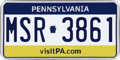 PA license plate MSR3861
