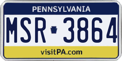 PA license plate MSR3864
