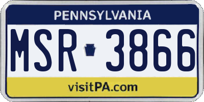 PA license plate MSR3866