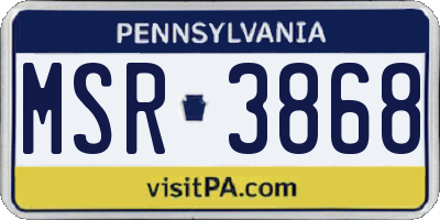 PA license plate MSR3868