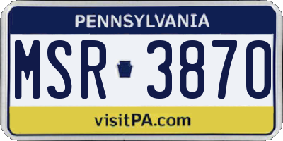 PA license plate MSR3870