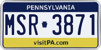 PA license plate MSR3871