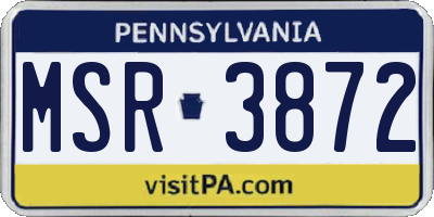 PA license plate MSR3872