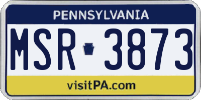 PA license plate MSR3873