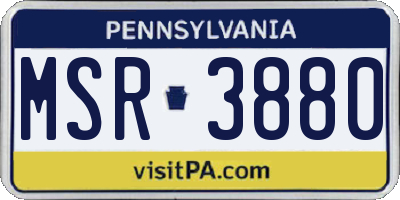 PA license plate MSR3880