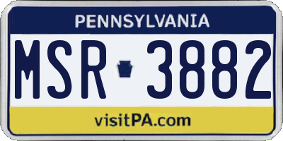PA license plate MSR3882