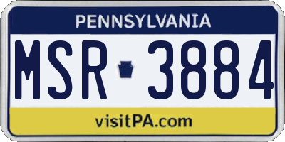 PA license plate MSR3884