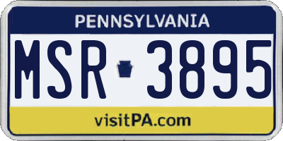 PA license plate MSR3895