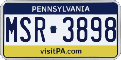 PA license plate MSR3898