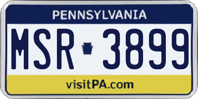 PA license plate MSR3899