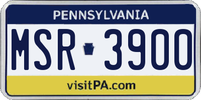 PA license plate MSR3900