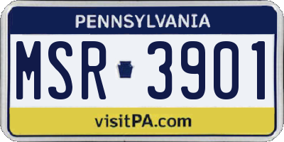 PA license plate MSR3901