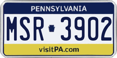 PA license plate MSR3902