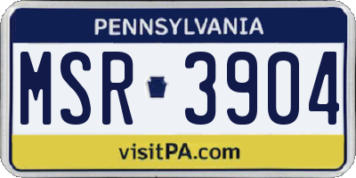 PA license plate MSR3904