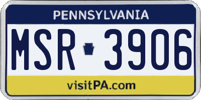 PA license plate MSR3906