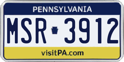 PA license plate MSR3912