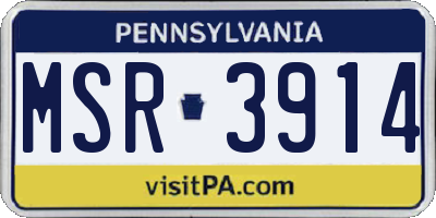 PA license plate MSR3914