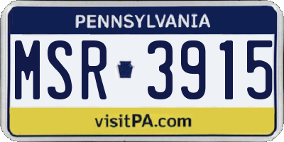 PA license plate MSR3915