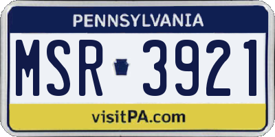 PA license plate MSR3921