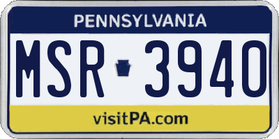 PA license plate MSR3940