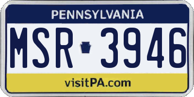 PA license plate MSR3946