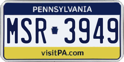 PA license plate MSR3949
