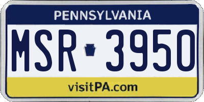 PA license plate MSR3950