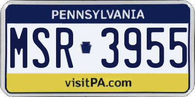 PA license plate MSR3955