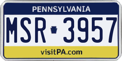 PA license plate MSR3957