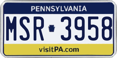 PA license plate MSR3958