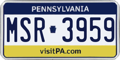 PA license plate MSR3959